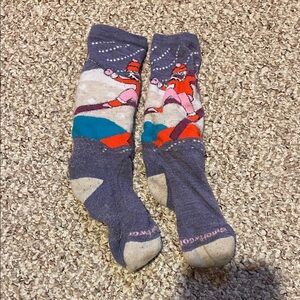 Smartwool Kids' Fun Patterned Socks - Gray and Red
